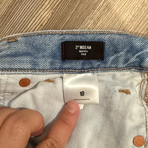 Light Blue High Rise Distressed Denim Shorts - Picture 4 of 4